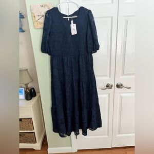 NWT navy tiered maxi dress